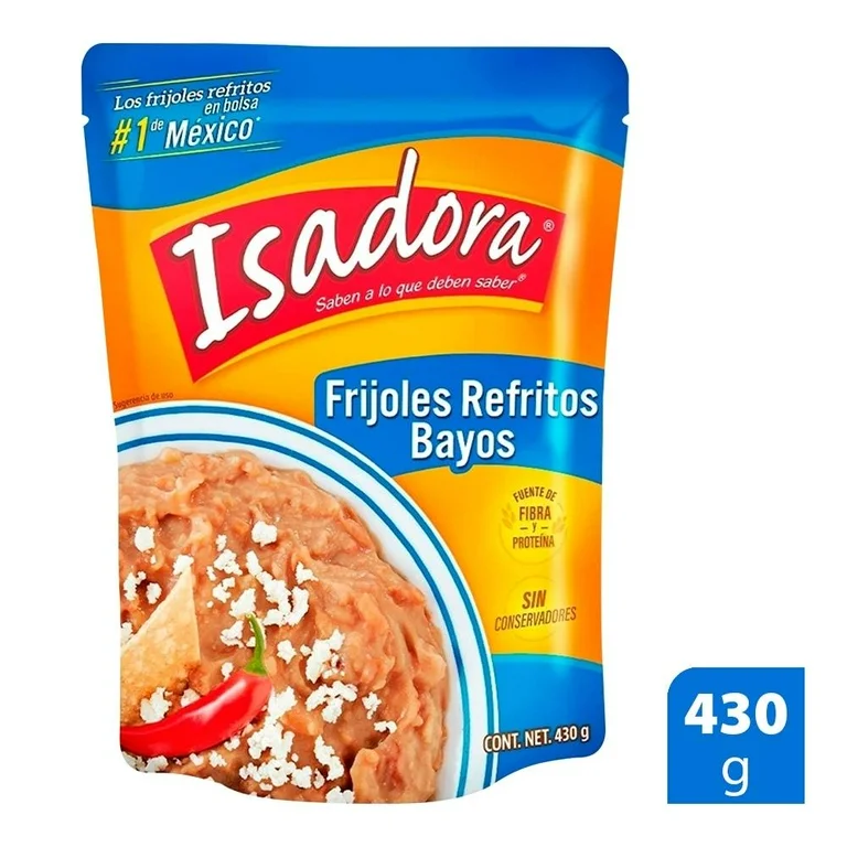 Frijoles Bayos Refritos 430 gr. Isadora