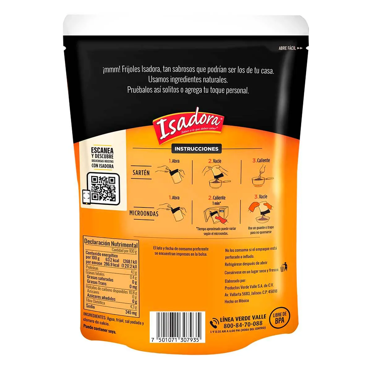 Frijol Negro Entero Isadora Pouch 454 gr - Image 2